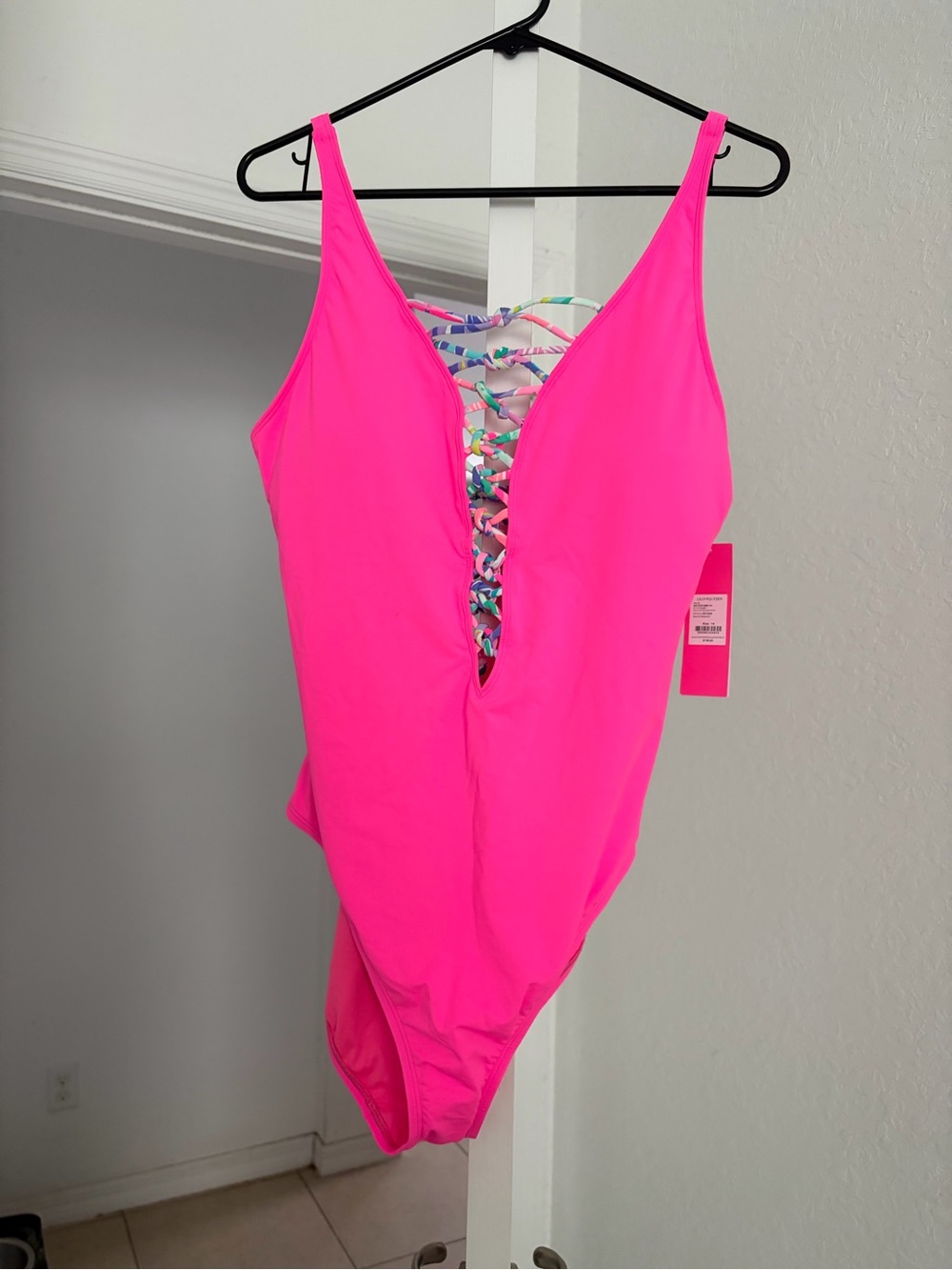 Lilly Pulitzer isle lattice swimsuit Size 14 New w/tag One piece Beach Pool Pink